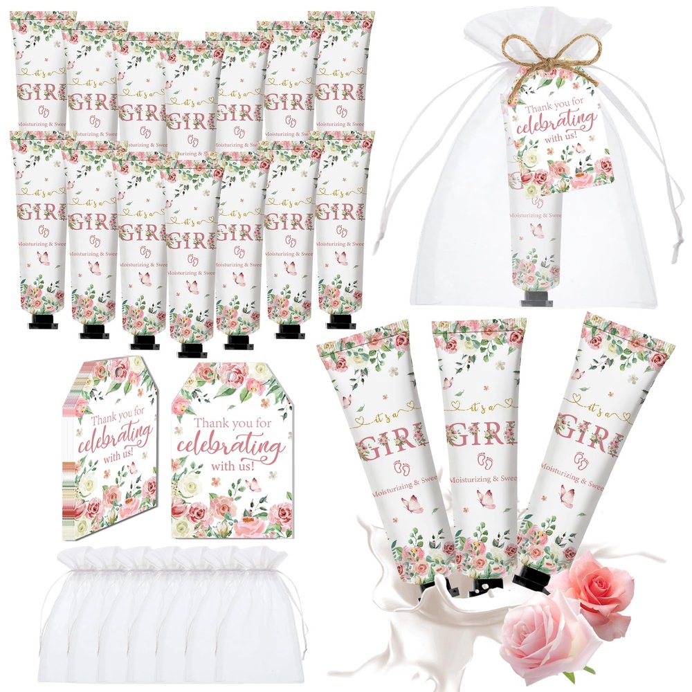 50 Sets Baby Girls Hand Cream Bulk Baby Shower Favors Gifts for Guests, Wedding Bridal Shower Hand Cream Thank You Gifts,Valentine's Party Favor Travel Size Hand Lotion Bulk(baby girls)