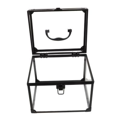 Mikinona Makeup Storage Box Lock Cosmetic Organizer for Jewelry Display Capacity Box for Vanity and Travel Includes Padlock Key