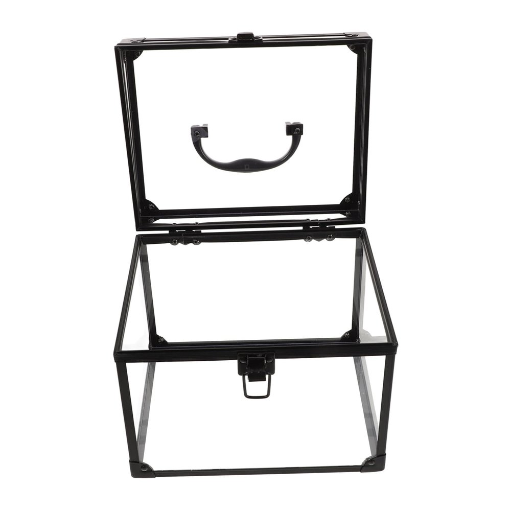 Mikinona Makeup Storage Box Lock Cosmetic Organizer for Jewelry Display Capacity Box for Vanity and Travel Includes Padlock Key