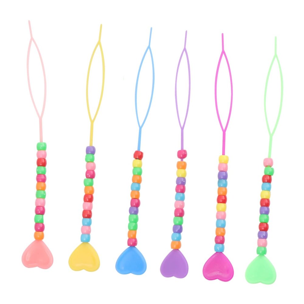 DEARMAMY 12pcs Pull Hair Needle Beads Portable Manual Hair Bun Tool for Boys and Girls for Braiding and Creating Lovely Hairstyles Random Assortment