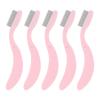 5 Pack Folding Eyelash Comb, Eyelash Separator Tool Eyebrow Comb Metal Teeth Professional Tool for Lash Brow, Pink view 1