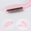 5 Pack Folding Eyelash Comb, Eyelash Separator Tool Eyebrow Comb Metal Teeth Professional Tool for Lash Brow, Pink view 3