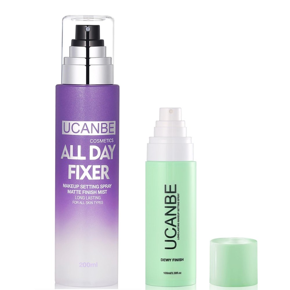 UCANBE Matte Setting Spray + Dewy Finishing Set, Extends Makeup Wear, Lightweight Face Mist