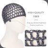 2 PCS Hair Nets for Sleeping Mesh Crochet Hair Wrap Breathable Sleep Cap for Women Reusable Elastic HairnetBlackGrey view 3
