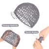 2 PCS Hair Nets for Sleeping Mesh Crochet Hair Wrap Breathable Sleep Cap for Women Reusable Elastic HairnetBlackSilver Grey view 2