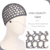 2 PCS Hair Nets for Sleeping Mesh Crochet Hair Wrap Breathable Sleep Cap for Women Reusable Elastic HairnetBlackSilver Grey view 3