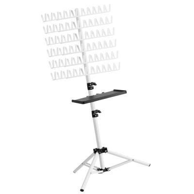 FashionCha Adjustable Braiding Hair Rack Convenience Double Sided Standing Hair Stand Home 144 Pegs Adjustable Height for Braiding Hair, White