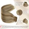 Blonde Hair Extensions Real Human Hair, 15 Inch Thick Full Ash Blonde Clip in Hair Extension Highlight Platinum Human Hair Clip in Extensions for Women 70G Soft Fine view 3