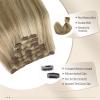 Blonde Hair Extensions Real Human Hair, 15 Inch Thick Full Ash Blonde Clip in Hair Extension Highlight Platinum Human Hair Clip in Extensions for Women 70G Soft Fine view 4
