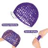 2 PCS Hair Nets for Sleeping Mesh Crochet Hair Wrap Breathable Sleep Cap for Women Reusable Elastic HairnetBlackPurple view 2