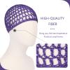 2 PCS Hair Nets for Sleeping Mesh Crochet Hair Wrap Breathable Sleep Cap for Women Reusable Elastic HairnetBlackPurple view 3