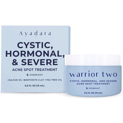 Cystic Acne Spot Cream Overnight Hormonal Acne-Prone Skinfor Face & Body Sulfur Cream for Women Men & Teens Effective for Stubborn Breakouts 120 Uses