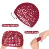 2 PCS Hair Nets for Sleeping Mesh Crochet Hair Wrap Breathable Sleep Cap for Women Reusable Elastic HairnetBlackWine view 2