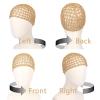 2 PCS Hair Nets for Sleeping Mesh Crochet Hair Wrap Breathable Sleep Cap for Women Reusable Elastic HairnetBlackKhaki view 4