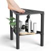 Shower Stool for Shaving Legs, Shower Step Stool for Inside Shower, Non-Slip Spa Shower Foot Rest, Corner Bathroom Bench Bath Seat with Storage Shelf for Small Shower Spaces, Rustproof & Waterproof view 1