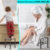 Shower Stool for Shaving Legs, Shower Step Stool for Inside Shower, Non-Slip Spa Shower Foot Rest, Corner Bathroom Bench Bath Seat with Storage Shelf for Small Shower Spaces, Rustproof & Waterproof view 4