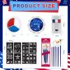 19 Pcs Red White Blue Face Paint Kit Patriotic Stripe Fan Brush Stick 3 Color Face Glitter Powder Stencil Stickers with Makeup Brush Independence Day Face Painting Kit for Memorial Day Party Favors view 2