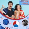 19 Pcs Red White Blue Face Paint Kit Patriotic Stripe Fan Brush Stick 3 Color Face Glitter Powder Stencil Stickers with Makeup Brush Independence Day Face Painting Kit for Memorial Day Party Favors view 3