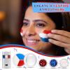 19 Pcs Red White Blue Face Paint Kit Patriotic Stripe Fan Brush Stick 3 Color Face Glitter Powder Stencil Stickers with Makeup Brush Independence Day Face Painting Kit for Memorial Day Party Favors view 4