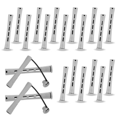 20 Pcs Perm Rods For Short Hair Small Plastic Hair Perming Rods And Rollers Curling Roller Perm Rod Medium For Long Hairs (Grey, 0.59Inch)