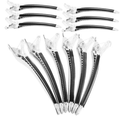 CALLARON Hair Styling Clips 12 Pcs Clear Hair Clips Non-slip Feature Perfect for Barbers Salons