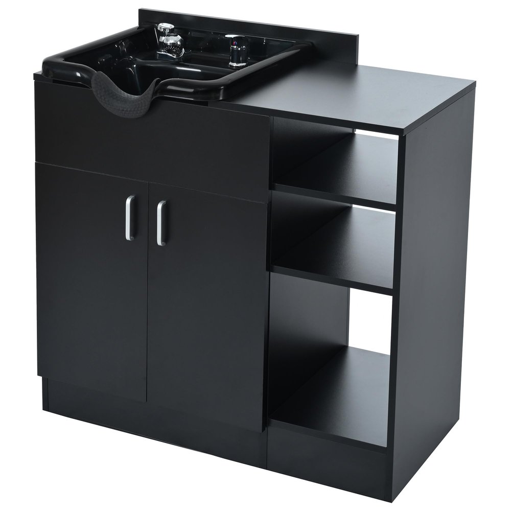 CIATRE Premium Shampoo Backwash Station for Salons with Shampoo Bowl & Storage Layer - Modern Salon Equipment for Spa & Beauty Salons, Barbershops, Locker Rooms & Bathrooms