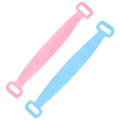 PartyKindom 2pcs Silicone Double-Sided Bath Towel Back Exfoliating Scrubber Long Bath Strip Deep Cleaning Tool for Exfoliating Body Scrub Shower Foot Scrubber