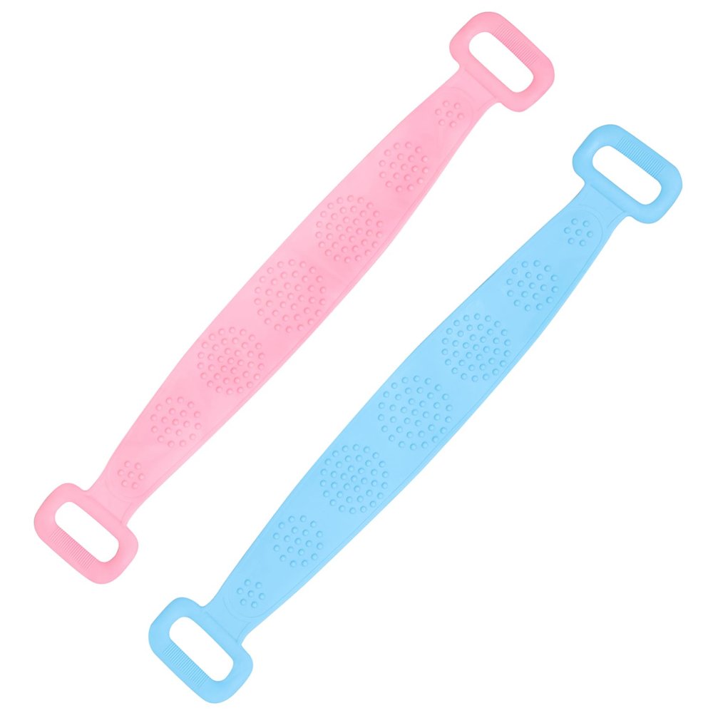 PartyKindom 2pcs Silicone Double-Sided Bath Towel Back Exfoliating Scrubber Long Bath Strip Deep Cleaning Tool for Exfoliating Body Scrub Shower Foot Scrubber