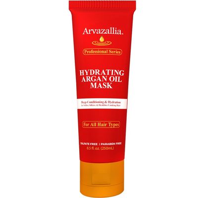 Arvazallia Hydrating Argan Oil Hair Mask and Deep Conditioner for Dry or Damaged Hair (8.5 oz Tube)