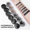 Eyebrow Pomade Pencil Liner Kit for Eyebrows Makeup with Waterproof Eyebrow Pencil, Eyeliner,Dual-ended Eyebrow Brush and Waterproof Smudge-proof Eyebrow Pomade 7g-Black view 2