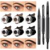 Eyebrow Pomade Pencil Liner Kit for Eyebrows Makeup with Waterproof Eyebrow Pencil, Eyeliner,Dual-ended Eyebrow Brush and Waterproof Smudge-proof Eyebrow Pomade 7g-Black view 3