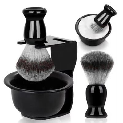NinthAvenue Basics 3-in-1 Shaving Brush Kit Premium Bristle Shaving Brush, Shaving Bowl & Stand, Luxury Wet Shaving Set for Men, Gift for Dad/Husband
