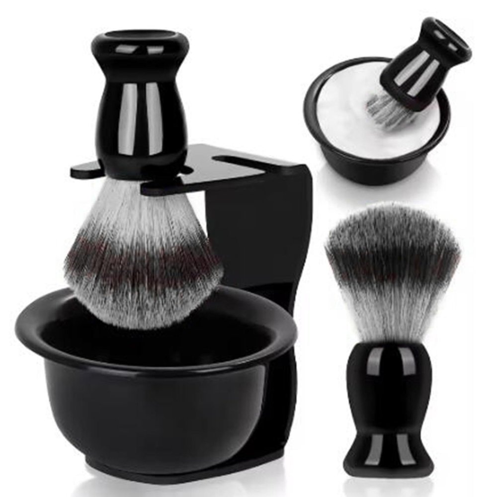 NinthAvenue Basics 3-in-1 Shaving Brush Kit  Premium Bristle Shaving Brush, Shaving Bowl & Stand, Luxury Wet Shaving Set for Men, Gift for Dad/Husband