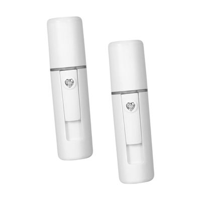 EPIGEIST 2pcs Nano Facial Steamer Portable Hydrating Mist Sprayer for Makeup Travel Daily Skincare Easy to Use Handheld Face Humidifier White