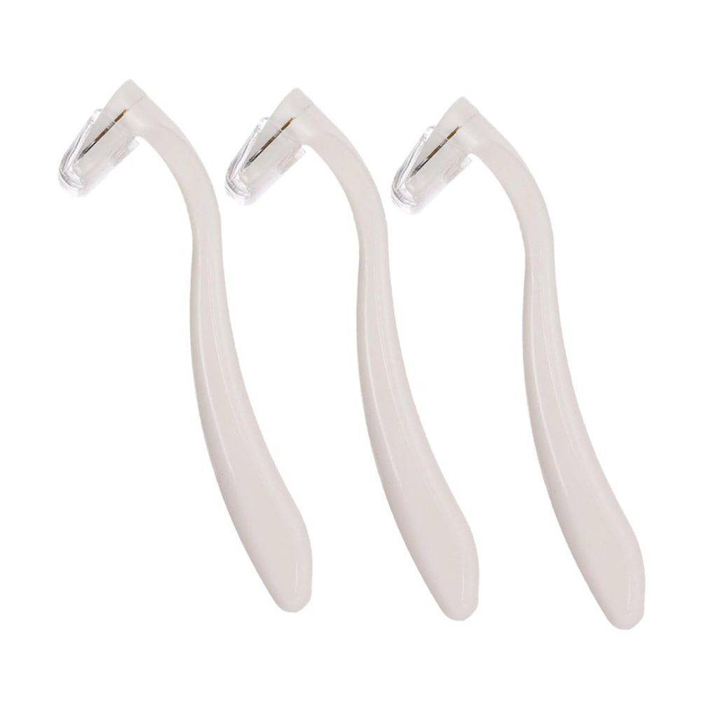 Healeved 3pcs Facial Hair Remover for Women Compact Mini Hair Trimmer Portable Razor Heads Manual Shave Tool for Travel Home