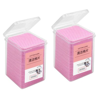 Mikinona 400pcs Eyelash Extension Wipes Residue Remover Cleansing Pads Cotton Pads for Face Lash Extension Cleaning