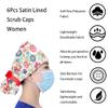 6 Pcs Scrub Caps Women Satin Lined, Adjustable Surgical Caps for Women, Nurse Cap with Button and Sweatband, Scrub Hats Women Ponytail, Working Cap for Unisex, Elastic Ponytail Tie Back, One Size view 3