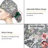 6 Pcs Scrub Caps Women Satin Lined, Adjustable Surgical Caps for Women, Nurse Cap with Button and Sweatband, Scrub Hats Women Ponytail, Working Cap for Unisex, Elastic Ponytail Tie Back, One Size view 4