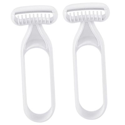 DEARMAMY 2pcs Portable Body Hair Trimmer for Women Underarm Leg Shaver with Safe Blades for Travel Wet Dry Use Reduces Skin Irritation Effortless Daily Grooming