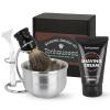 Shaving Brushes Kit For Men, 4 In 1 Shaving Brush Set Includes Badger Hair Shaving Brush, Sandalwood Shaving Cream, Stainless Steel Shaving Bowl and Stand view 1