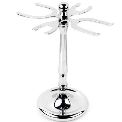 4 Prong Razors and Shave Brush Stand, Shaving Brush Holder Stand Tool, Shaving Accessories for Man, Holder, Holds 2 Double Safety Razors and 2 Shave Brushes (4 Holes)