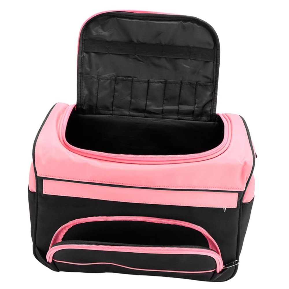 EPIGEIST Multi-Functional Hairdressing Tool Organizer Bag for Stylists Portable Travel Case for Combs Clippers and Accessories Lightweight Oxford Design Pink