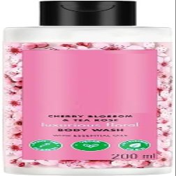 AM Cherry Blossom & Tea Rose Luxurious Body Wash | Liquid Shower Gel | Hydrating | Paraben Free, 200ml
