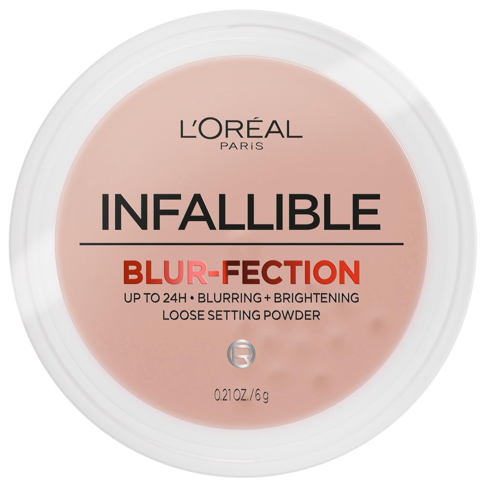 L'Oreal Paris Infallible Blur-fection Longwear Loose Setting Powder, Blurring Face Powder With Up to 24HRs of Wear, Translucent Medium Deep, 1 Kit
