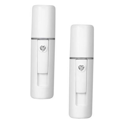 VALICLUD 2pcs Nano Face Steamer Multifunctional Mist Sprayer for Women USB Rechargeable Hydrating Beauty Tool for Salon Spa Home Use and Travel White