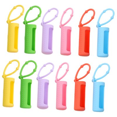 Ipetboom 12pcs Silicone Perfume Bottles Cover Essential Oil Roller Bottle Holder Travel Toiletry Case
