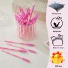 100Pcs Upgrade Silicone Mascara Wands, Disposable Mascara Wand, Pink Silicone Spoolies, Soft Lash Spoolies Brush for Eyelash Extensions, Lift and Brow Two-toned Pole view 2