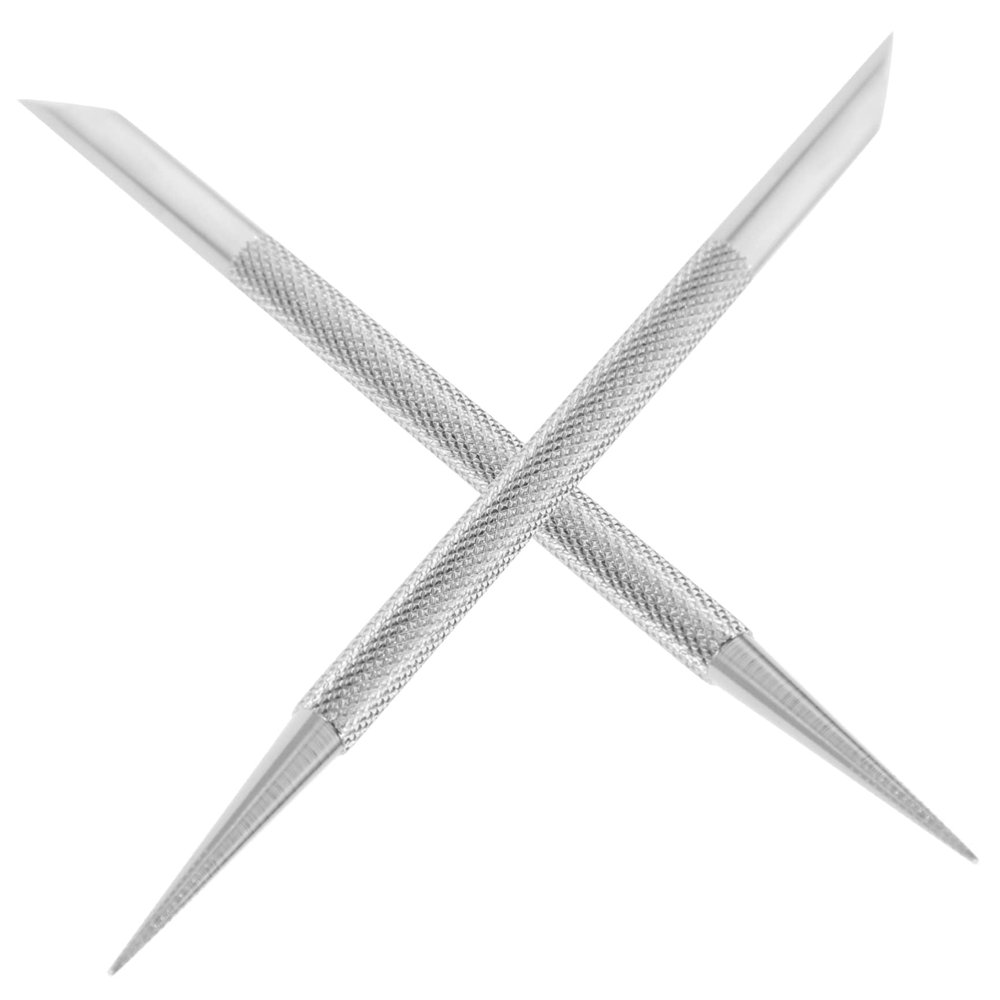 VALICLUD 2pcs Stainless Steel Nail Cuticle Pusher and Remover Tool Ergonomic Dual-ended Design for Easy Cuticle Care for Manicure and Pedicure for Natural and Artificial Nails