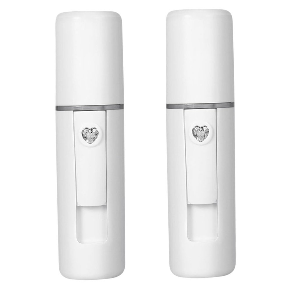 ELAYARD 2pcs Nano Facial Mister for Hydrating Skin Care Multifunction Face Steamer Mist Sprayer White Portable Design for Home Travel Use Moisturizing Tool for Makeup Skin Refreshing
