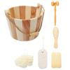 LALADEFIEE Body Scrubber Set for Exfoliating and Cleaning Includes Bath Ball Tool Foot Stone and Face Massager for Home and Hotel Use view 1